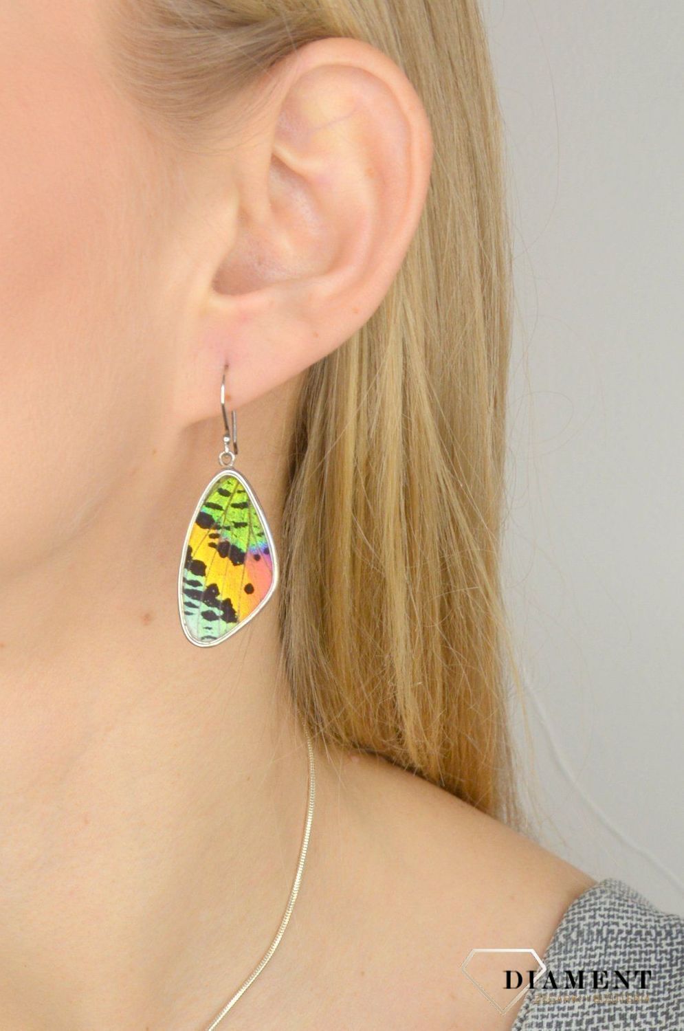 Kolczyki srebrne skrzydła motyla 'Naturalne skrzydła motyla' KM 3085 (1).jpg